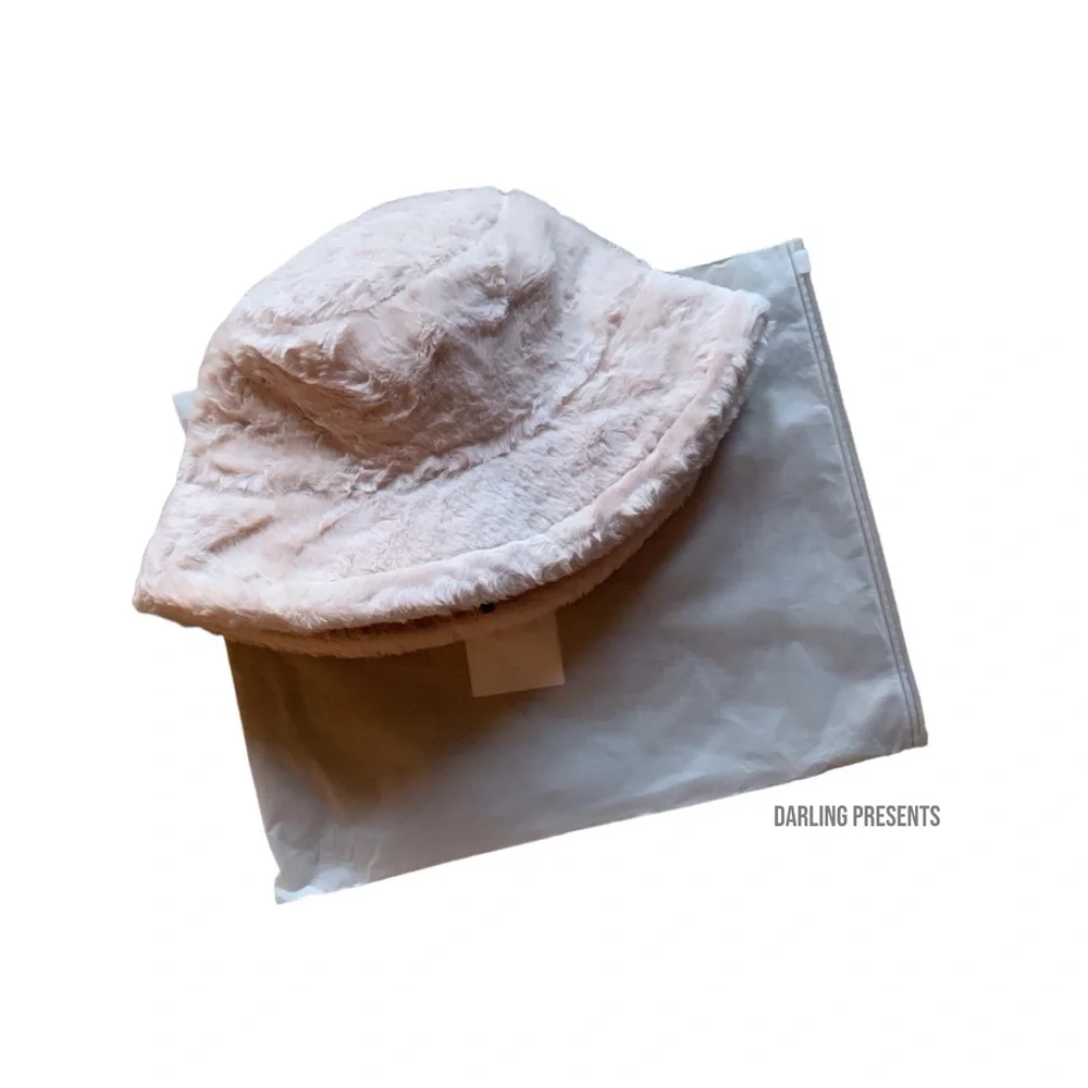 Fluffy Fuzzy Bucket Hat Women Color Beige Size OS